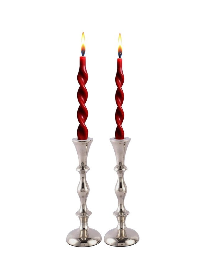 Rely+ Silver Candle Holders Set of 2 Dinning Coffee Table Centerpiece Candle Holders Taper Candlesticks Holders Christmas Decor Home Candle Holder - Image 1